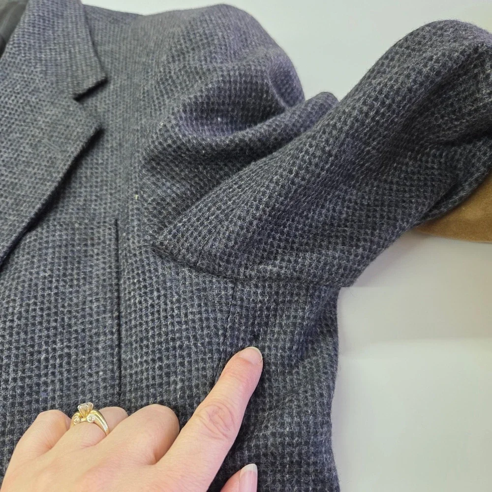Stewart County Men's Wool Blazer Jacket Elbow Patches Made in‎ USA Size 46R Vtg